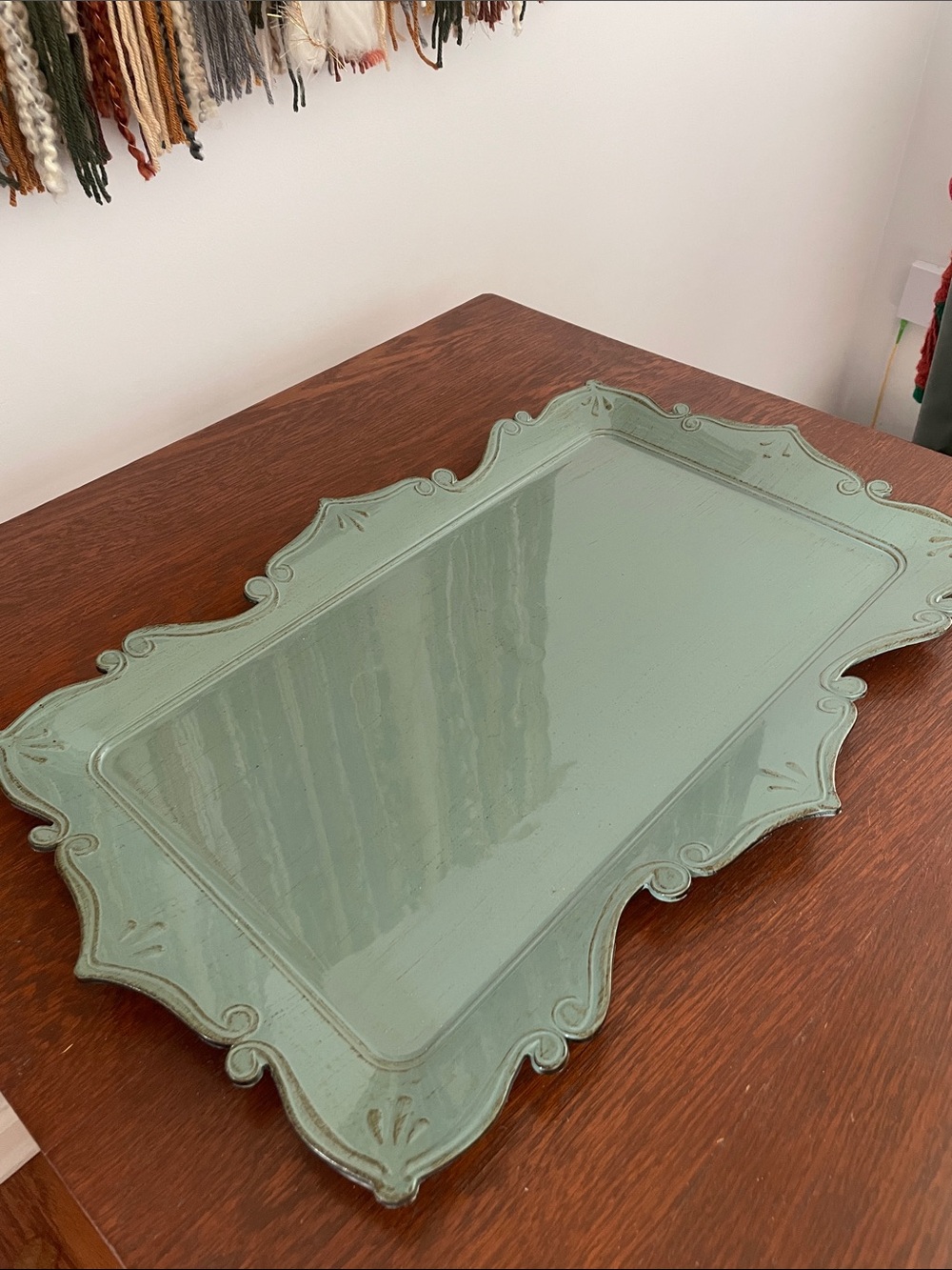 Decorative or serving tray in a unique blue color